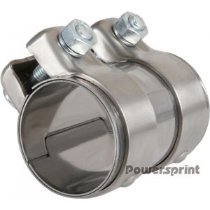 UITLAATKLEM - POWERSPRINT RVS KOPPELSTUK SCHROEFBAAR VOOR BUISMAAT - 60MM