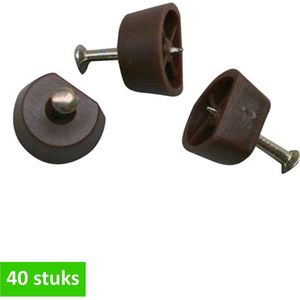 TQ4U kastplankdrager | bruin kunststof | met stalen spijker 19 mm | plankdrager | 40 STUKS