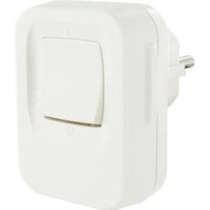 LEGRAND stekker met schakelaar | haaks | met randaarde + penaarde | belastbaar tot 2300 watt | wit