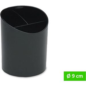 TQ4U make-up organizer - make up opberger - 3 vaks - Ø 9 cm x 11.5 cm hoog - kunststof - zwart