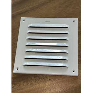 TQ4U Ventilatierooster - Schoepenrooster - Muurrooster - 155 x 155 mm - Aluminium - Wit gelakt