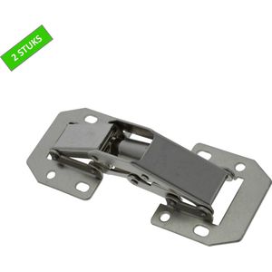 TQ4U opbouwscharnier - Met veer - 105 mm - Vernikkeld - 2 stuks