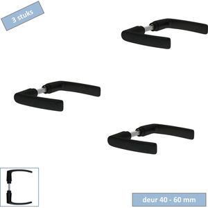STARX deurkruk ""Blok"" - Matzwart - Aluminium - 3 sets