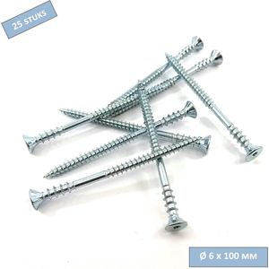 UFAST afstandschroef - Ø 6 x 100mm - Platkop - Torx - Verzinkt - 25 stuks