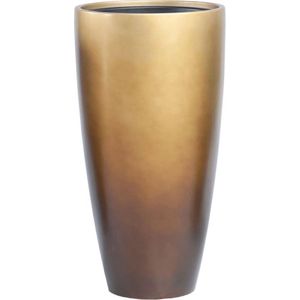 Duoo vaas honing goud 75cm hoog | Hoge vaas brons gouden bronzen metallic dip dye | Grote bloempot plantenbak vazen