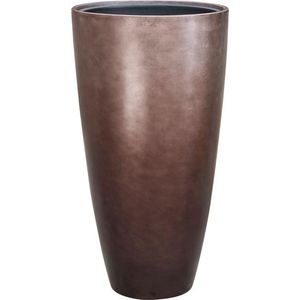 Maxim vaas zilver taupe 75cm hoog | Luxe hoge XL vazen metallic zilveren taupe zilvergrijs bronzen kleur | Grote bloempot plantenbak