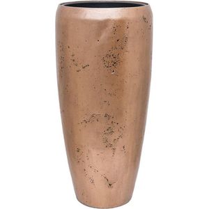 Frigus vaas goud 85cm hoog | Hoge vaas met een rauwe metallic gouden bronzen finish | Grote bloempot plantenbak vazen