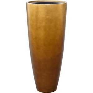 Maxim vaas honing goud 90cm hoog | Luxe hoge XL vazen metallic gouden bronzen kleur | Grote bloempot plantenbak
