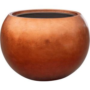 Maxim bloempot bowl koper 60cm breed | Luxe brede ronde grote bloempot plantenbak vaas vazen | rood goud metallic terracotta steenrood