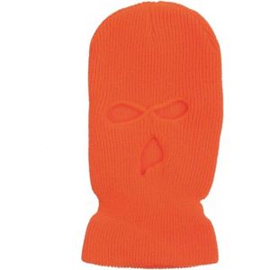 Bivakmuts oranje - Warme muts - Rekbaar - One Size - Balaclava - Motor - Skieën - Skimuts - Skivakantie