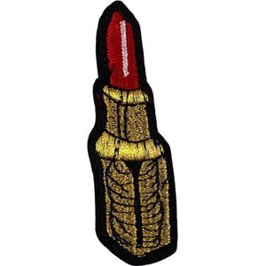 Lipstick Lipstick houder Strijk Embleem Patch 2.6 cm / 8.1 cm / Rood Goud Zwart
