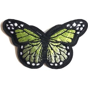 Vlinder Strijk Patch Lichtgroen Zwart 8 cm / 4.5 cm / Lichtgroen