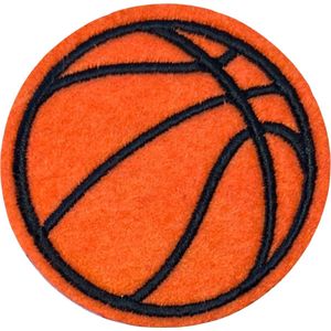 Patchy® – Basketbal Bal Ballen Strijk Embleem Patch 6.1 cm / 6.1 cm / Oranje Zwart