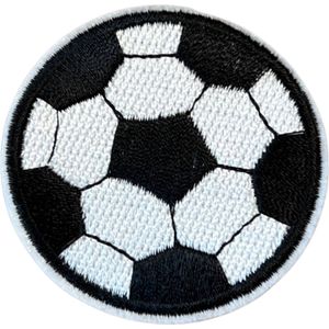 Voetbal Soccer Bal Strijk Embleem Patch 5 cm / 5 cm / Zwart Wit