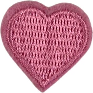 Hart Hartje Strijk Embleem Patch Applicatie Roze Small 2.3 cm / 2.3 cm / Roze