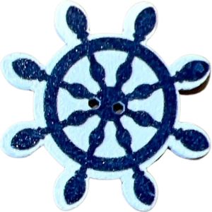 Roer Marine Navy Opnaai Knoop 3.2 cm / 3.2 cm / Blauw Wit