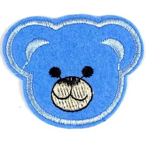 Beer Beren Teddy Strijk Embleem Patch Licht Blauw 5.6 cm / 4.6 cm / Licht Blauw