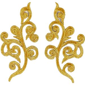 Venetiaans Kant Cosplay Sequins Strijk Applicatie Patch Set Goud 9 cm / 17 cm / Goud