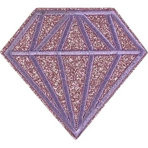 Diamant Strijk Embleem Patch Glitter Roze 7.6 cm / 6.8 cm / Roze