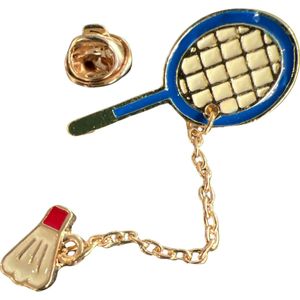 Tennis Badminton Racket Shuttle Pin 1.5 cm / 3.5 cm / Blauw Wit Goud