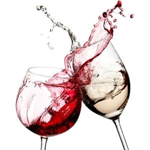 Wijn Glas Wijnglas Wijnen Full Color Strijk Applicatie Large 20 cm / 25 cm / Rood Wit Zwart