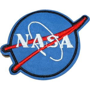 Nasa Embleem Strijk Patch 9.5 cm / 8 cm / Lichtblauw wit Rood