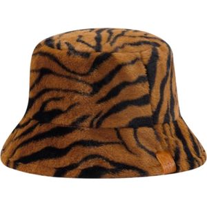 Hoed Bucket Hat Tijger Roodbruin 54-58cm verstelbaar / Roodbruin / Tijger