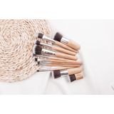 Make Up - Kwasten Set - 11 Delig - Bamboe - Inclusief Opbergzakje