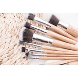Make Up - Kwasten Set - 11 Delig - Bamboe - Inclusief Opbergzakje