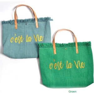 Guiliano - Canvas Shopper - C'est La Vie - Groen
