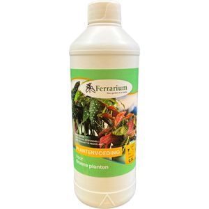 Ferrarium groene plantenvoeding 0,5 L - Gemaakt door sociale werkplaats - 100% Vegan - 100% Gemaakt in Nederland - plantenvoeding voor groene planten - groene planten voeding - voeding voor groene planten - gele plekken in bladeren