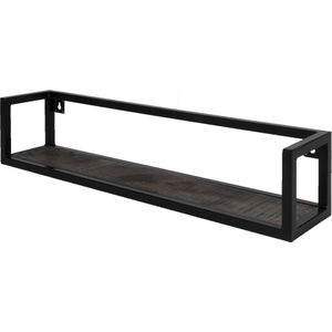 Wandplank - Vintage - Zwart - Mangohout - 81 cm