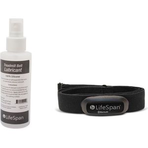 LifeSpan - Fitness Starter Set - Siliconenspray & Hartslagmeter Borstband - Onderhoudsspray Loopband