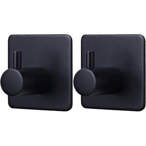 Handdoekhaakjes zwart 2 stuks