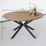 Eettafel rond Ronsi bruin 150cm ronde tafel