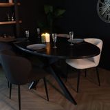 Eettafel ovaal 210cm Rato zwart ovale eettafel