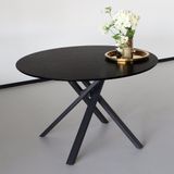 Eettafel rond Ronsi Antoinette zwart 130cm ronde eettafel