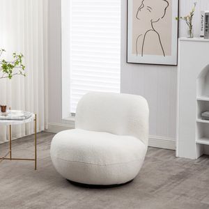 Draai fauteuil Teddy wit draaibare fauteuil