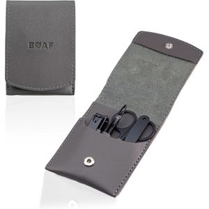 Manicure set - Travel kit - Luxe 4-delige set - met Lederen Opbergetui - voor Handverzorging - Voetverzorging - Gezichtsverzorging - Nagelschaartje