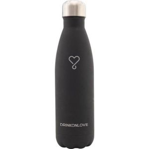 DRINKONLOVE - HYPER BLACK - Drinkfles - Thermosfles - RVS - Zwart - 500ml