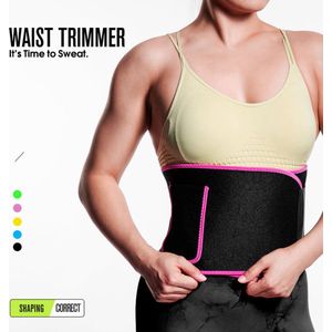Waist Trainer -  Zweetband Buik -  Waist Shaper - Sauna Band - Roze - maat L - 105 cm