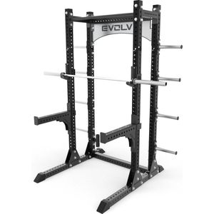 Evolve Fitness HR208 - Squat Rack / Squat Rek / Half Rack Krachtstation - Commercieel gebruik of Professionele Home Gym - Duurzaam Frame - Volledig Verstelbaar - Pull-Up Bar - 1000KG Belastbaar - 8 Opslagpinnen - Goede Garantievoorwaarden