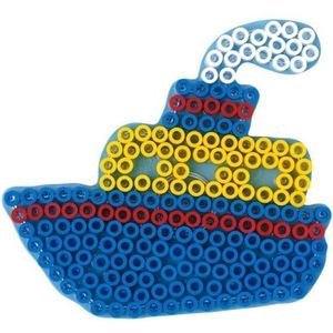Hama MAXI GROTE BOOT / STOOMBOOT Sinterklaas / GROOT SCHIP strijkkralen vormpje / figuur / grondplaat voor extra grote maxi strijkparels (strijkkralenbordje / legbordje voertuig groot) creatief cadeau voor kleine kinderen / jongens / kleuters!