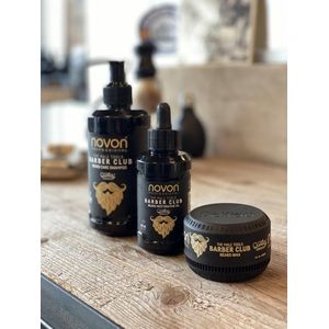 NOVON Barber Club Baard Set - Shampoo & Beard oil & Beard wax - groom je baard in model