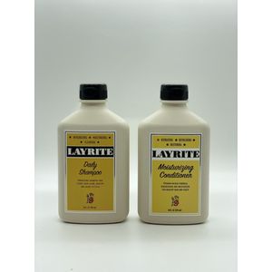 Layrite haar / baard verzorgingset - Daily Shampo 300ml -  Moisturizing Conditioner 300ml