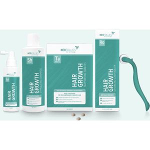 Neofollics Behandeling voor Alopecia Areata - Shampoo 250ml - Tablets 100st/ - Lotion 90ml - Hoofdhuidroller