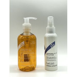 Lycon professional Ingrown X-IT set - weg ingegroeide haren - Foaming Gel - Solution - Voorkomt en verhelpt ingegroeide haartjes , scheerirritatie en scheerbultjes