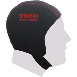 Neoprene cap - neopreen badmuts ZWART Neoprene Swim Cap - Unisex - Maat S (=52CMcm)