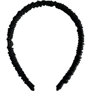 YOSMO- Zijden Diadeem- kleur zwart - luxe bandeau - haarversiering - 100% Zijde - Moerbei