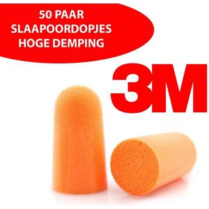 50 PAAR - 3M Slaapoordoppen - Hoge demping - 3M 1100 - Oordopjes om comfortabel mee te slapen